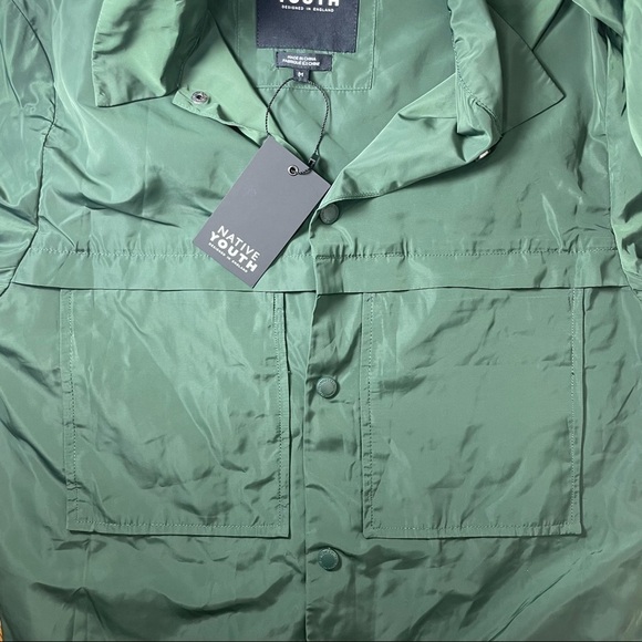 Native Youth Visayan Coach Jacket Green Mens M - Picture 6 of 12